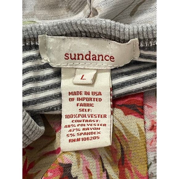Sundance Women's Large Ever Blooming Layered Mesh Floral Tee Short Sleeve Gray - Picture 8 of 9